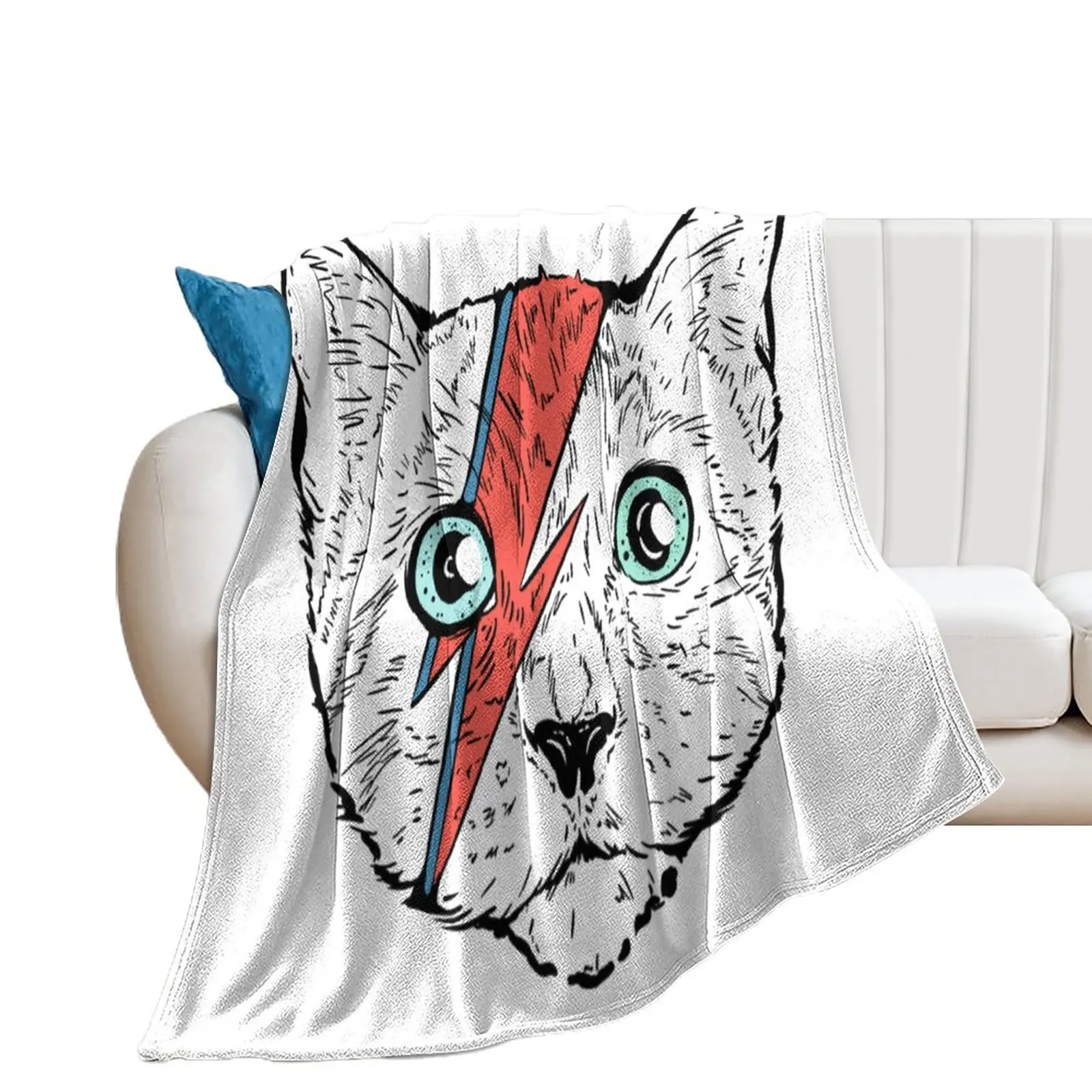 

Travel Bowie Cat Woollen Blanket Hot Sale Resist Wrinkling And Great to The Touch Yoga