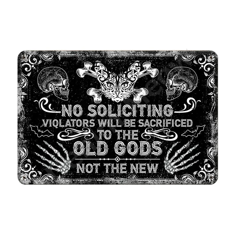 Lustiges Aluminium-Schild "No Soliciting" – 30,5 X 20,3 Cm, Für Tür & Wand, Witterungsbeständig