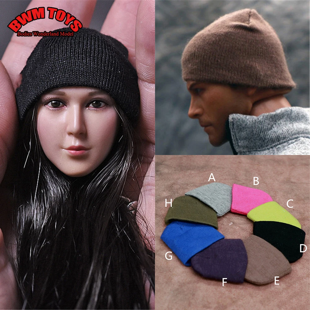 

FS006 1/6 Scale Youth Trendy Sweater Kint Cap Colorful Hat Mountaineering Plush Beanie for 12'' Female/Male Action Figure