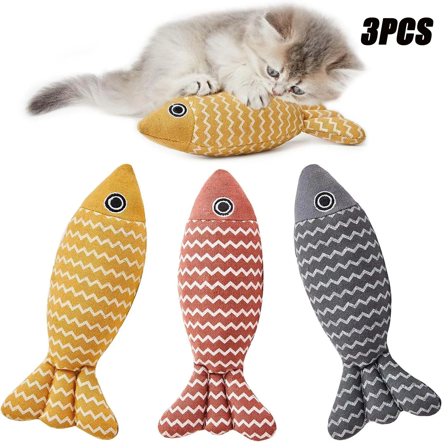 

Cat Toy Fish Interactive Soft Simulation Fish Cat Toy with Catnip Toy Cats Chew Bite Toys Funny Cat Chewing Playing Cat Supplies