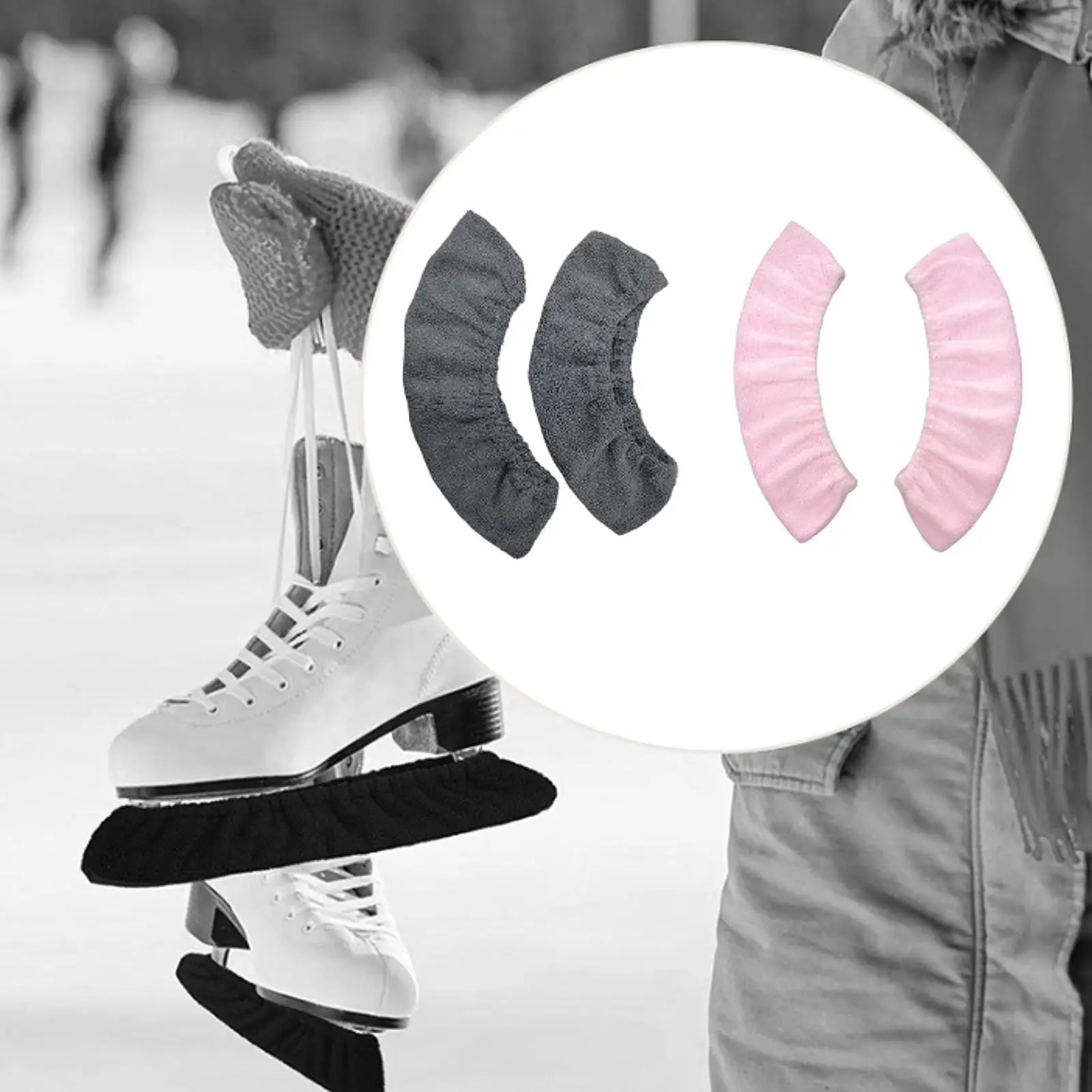 2x Ice Skate Blade Covers Soft Ice Skate Guards Skating Cover Protection for Ice Skates Hockey Skates Figure Skates Accessories