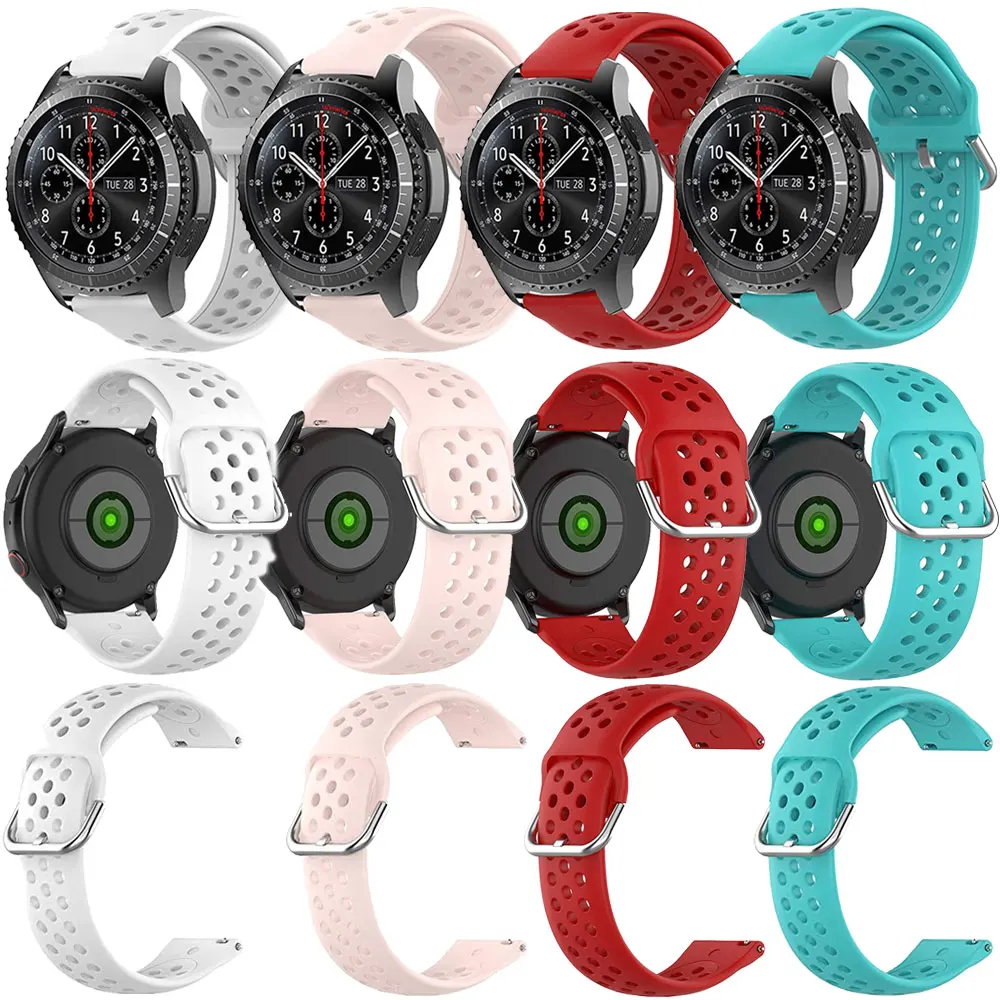 

Ремешок силиконовый для Samsung Gear S3 Frontier Classic, Воздухопроницаемый браслет для Galaxy Watch 3 45 мм/Garmin Vivoactive 4, 22 мм