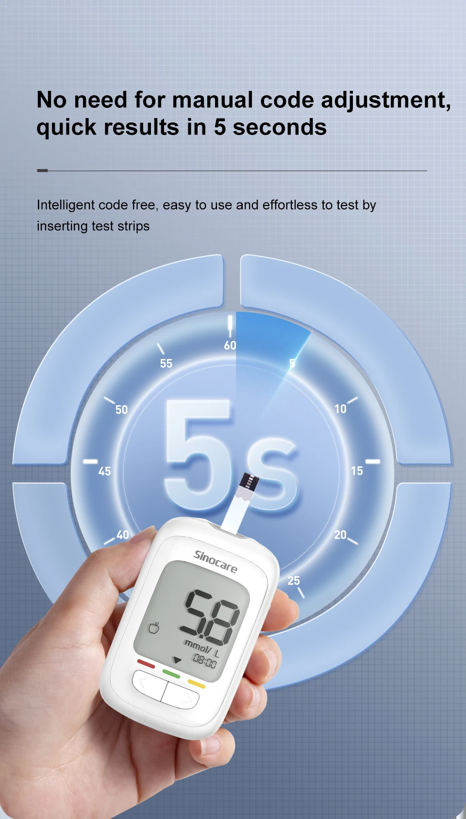 Sannuo Sinocare Blood Glucose Test Trips and Lancets for Safe AQ Pro Ⅰ 50/100/200/300/400pcs