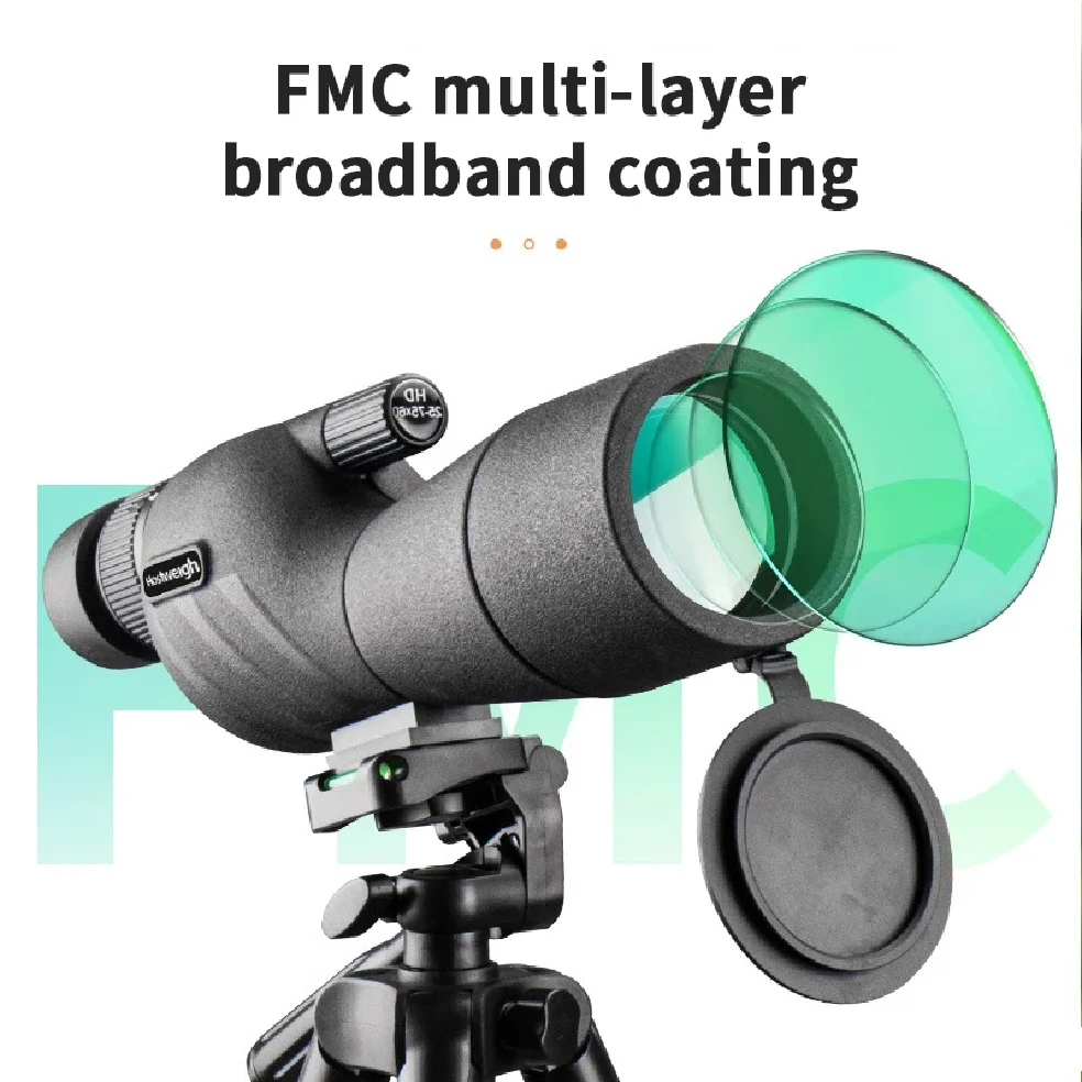 25-75x60 HD 스포팅 스코프 강력한 단안 줌 망원경 프리즘 방수 조류 관찰, 표적 사격, 캠핑용