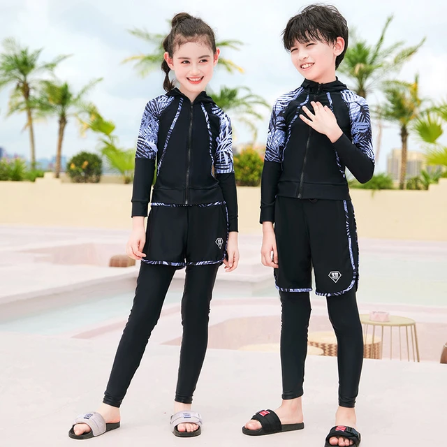 Boys/Girls Rash Guard Set Long Sleeve Swim Shirts UV Protection Tops &  Bottoms with Trunks