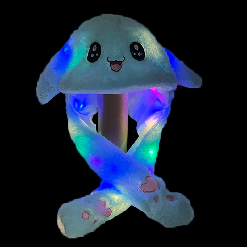 Chapeau De Lapin En Peluche à Oreilles Mobiles Et LED, Amusant, Pour