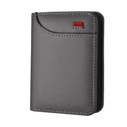 Vertical Multi - Card Men's Wallet - Compact Youth Design (K3309 - Gray)