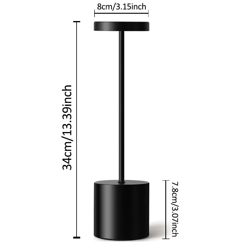 USB 충전식 터치 데스크 램프, 3색 조절 가능한 데스크탑 장식 램프, 북유럽풍 창의적인 무드등.