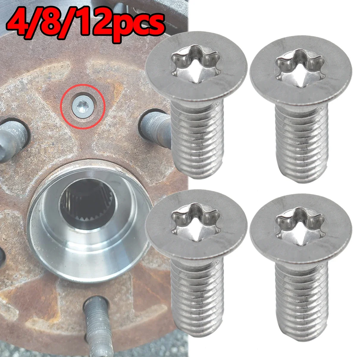 Brake disc retaining screws countersunk bolt 4/8/12Pcs for Golf 4 Passat B5 Polo 6R Touran 1T Octavia 1Z Fabia 6Y N10648301 car screws