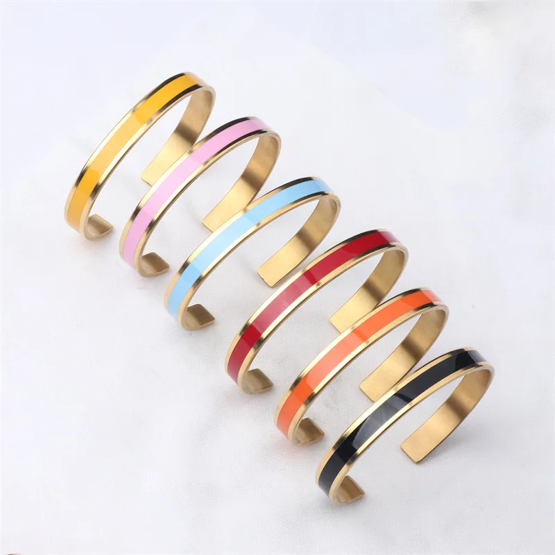 Flongo 2pcs Bracciali unisex, in acciaio inox e pelle, con