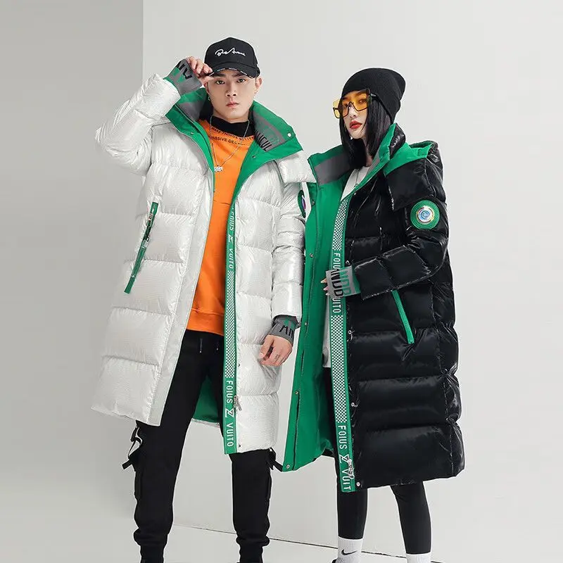 Winter Men Coat Casual Women Parka Coat With Hooded Streetwear Loose Couple Thick Plus Velvet Coat