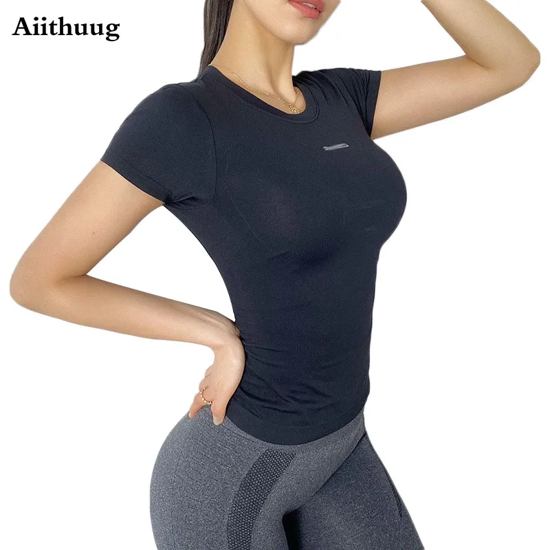 Yoga Short Sleeve Quick Dry Gym Shirts S-shaped Waist Stitches Top Stretch Breathable Daily Sports Tennis Golf Tops sports t shirt yoga top yoga shirt sports shirt