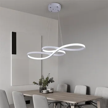 Modern Pendant Light With Remote Dimmabl Decor Living Room Chandeliers Led Simple Luminaire Dimming Kitchen Florarium Fixtures 5