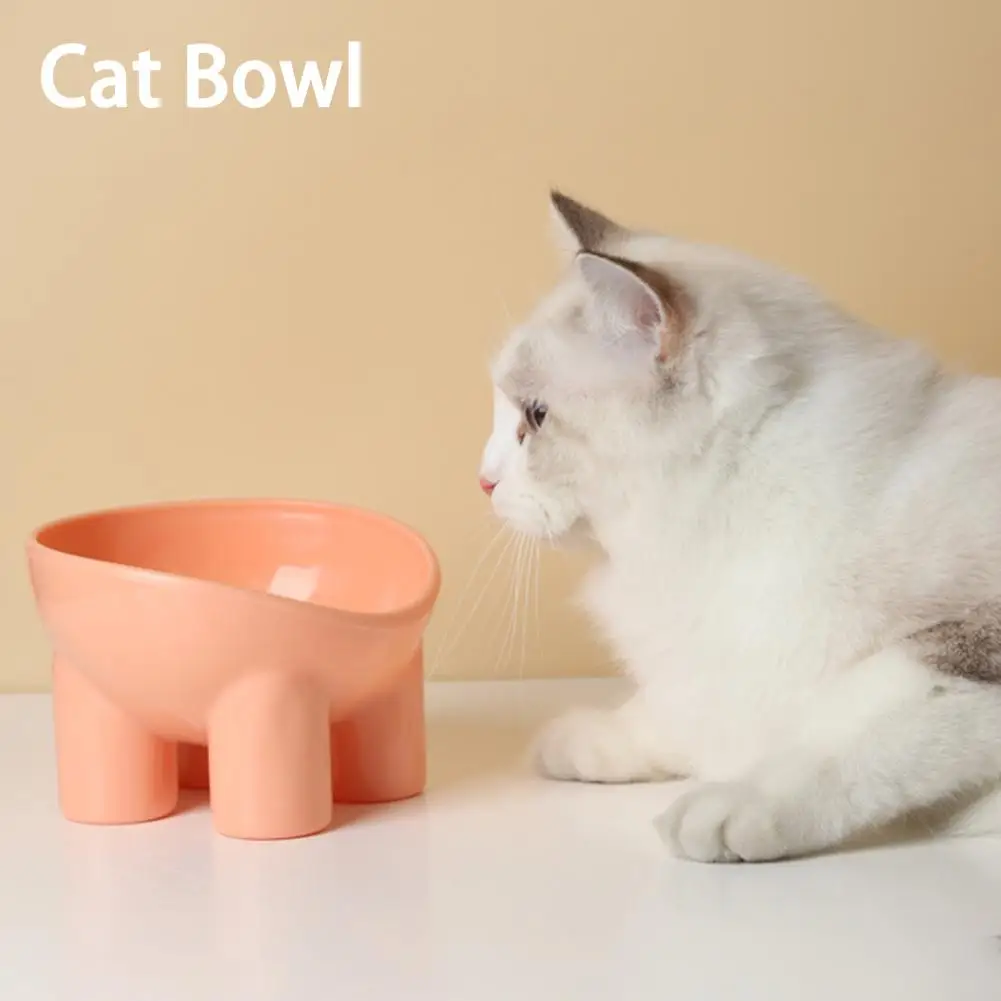 

Convenient Pet Bowl Pet Accessory Non-slip Base Plastic Neck Protector Cat Food Dish Dispenser Cat Food Bowl Feeding