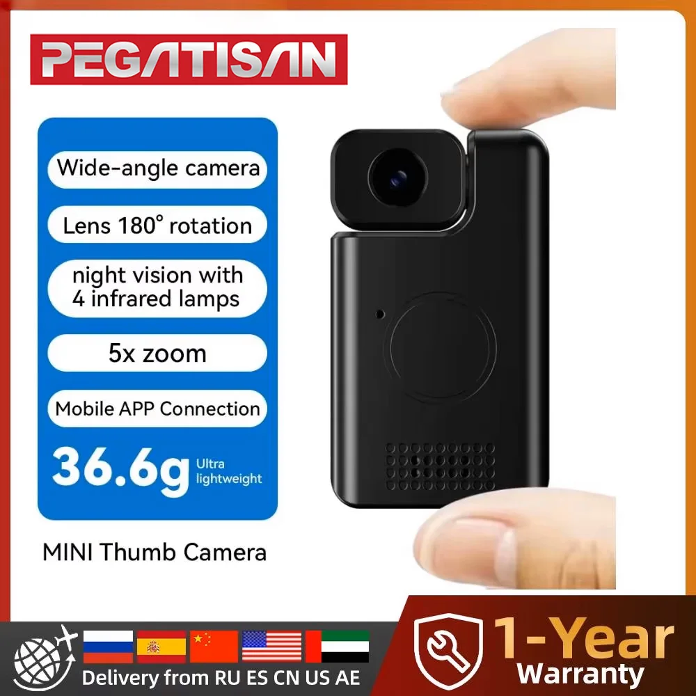 PEGATISAN Q6 Mini Bluetooth WiFi Camera 1080P Wide Angle Night Vision Home Security Surveillance IP Wireless Indoor Outdoor Cam 1