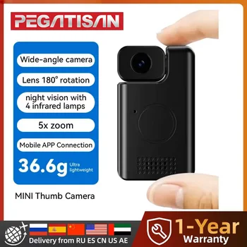 PEGATISAN Q6 Mini Bluetooth WiFi Camera 1080P Wide Angle Night Vision Home Security Surveillance IP Wireless Indoor Outdoor Cam 1