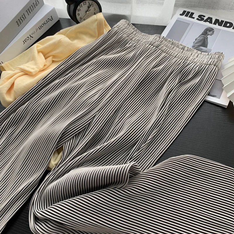 nike sweatpants Ordifree 2022 Autumn Women Pleated Pants Loose Casual Loose Trousers High Waist Wide Leg Pants capri pants