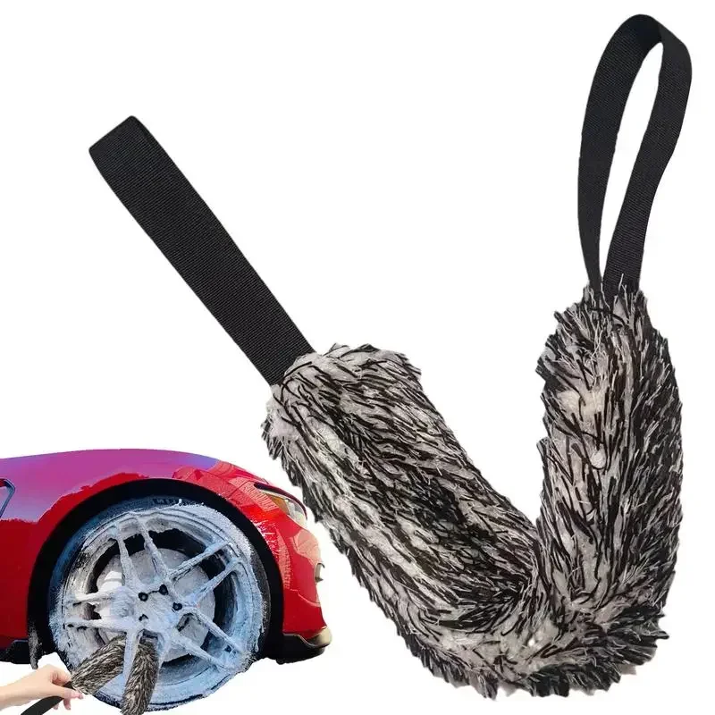 Chiffon De Nettoyage Pour Jantes De Voiture - Microfibre Douce Et Absorbante, Double Face Avec Sangle Longue, 36x8 Cm, Pour Roues Et Espaces étroits