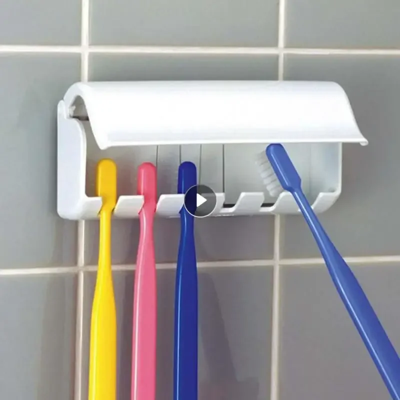 Toothbrush Holder Punch-free Wall-mounted Toothpaste Holder Toothpaste Storage Rack Bathroom Organizer Accessories