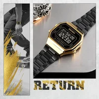 SKMEI 1647 hommes reloj hombre rétro LED numérique hommes montres décontracté Simple hommes montres en acier inoxydable bande montre étanche 5