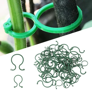 10/50/100Pcs Garden Vine Strapping Clips Plastic Plant Rattan Climbing Wall Fixture Buckle Tomato Grapevine Hook Support Tool