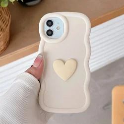 Charming 3D Love Heart Curly Wave Silicone Phone Case for Redmi Note10 10S (White)