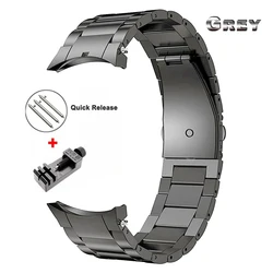 Premium Titanium Stainless Steel No - Gap Wristband Strap - Galaxy Watch 7 44mm (0497 gray)