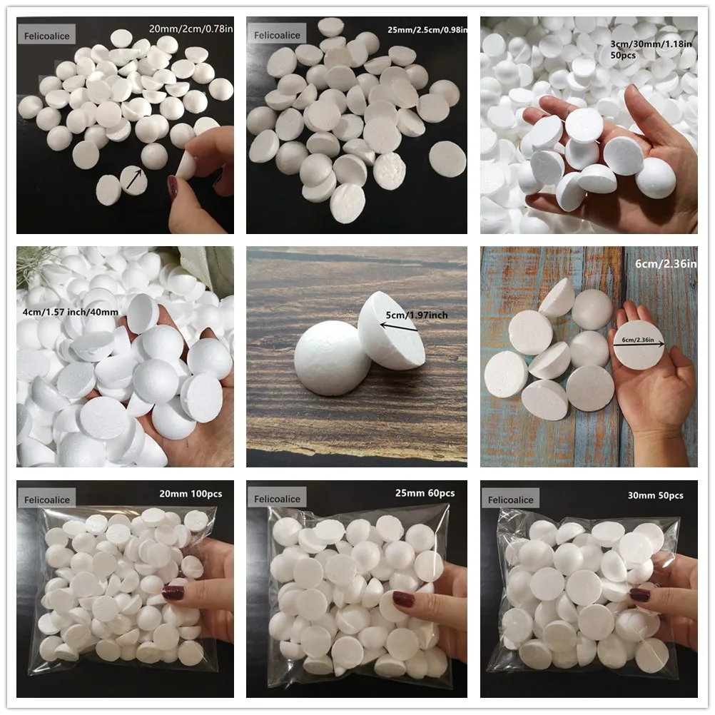 1/1,5/2/2,5/3/4/5 cm Modellierung Polystyrol Styropor Weißer Schaum Runde Kugeln Handwerk DIY Party Hochzeit Ball Dekoration Lieferungen – Detail 2