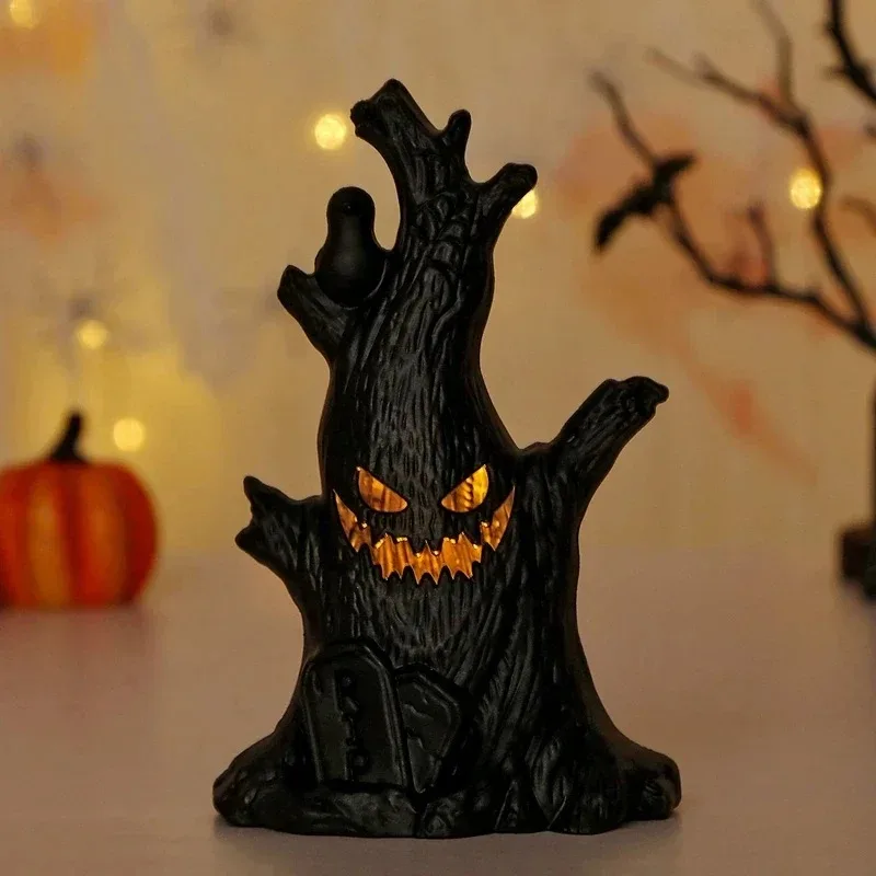Halloween Decorations Ghost Tree Glow Lights Spooky Atmosphere Home Party