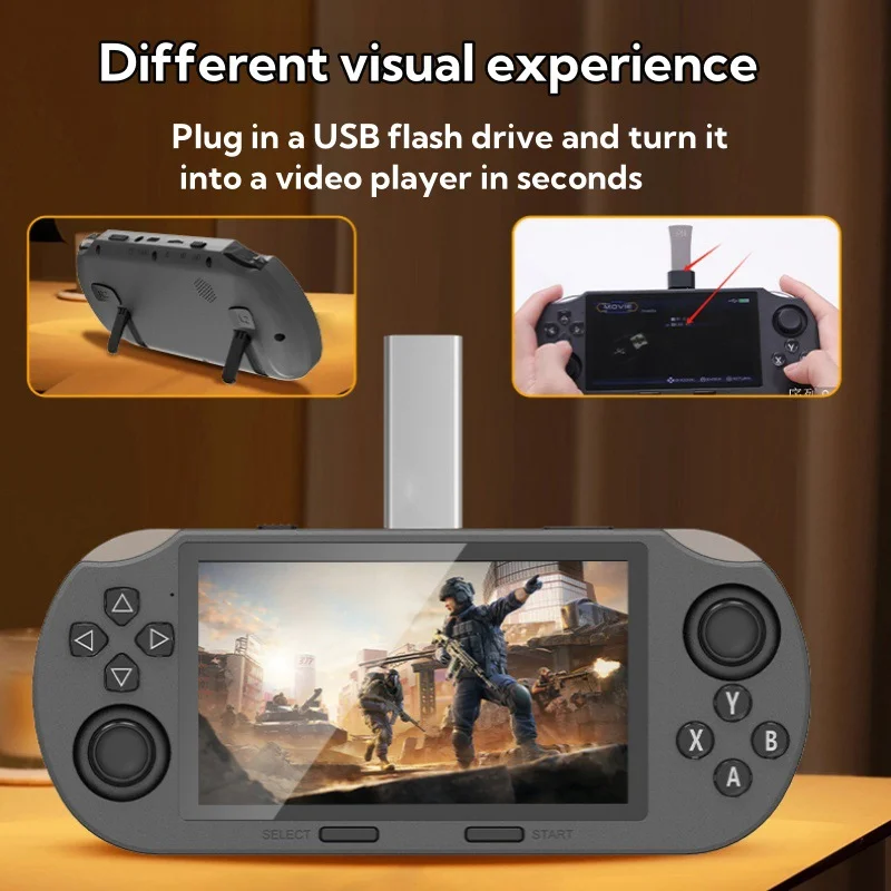 SF3000 Console di gioco portatile retrò con sistema Linux, schermo IPS da 4,5 pollici 854*480, batteria da 3000 mAh, lettore video tascabile portatile._voghion.com