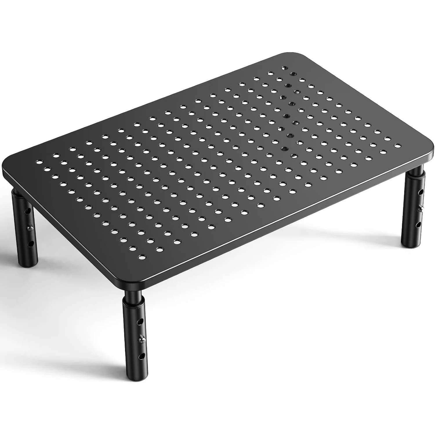 Suporte para monitor com armazenamento, riser de computador para monitor com gaveta, suporte para laptop com gaveta para altura ajustável de mesa, preto