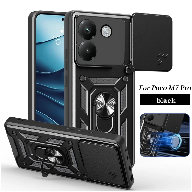 Durable Armor Slide Camera Protection Case with Car Magnetic Holder