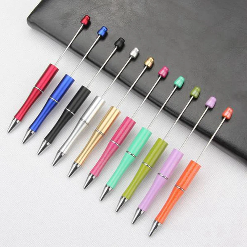 50pcs Mixed Colour Plastic Beadable Pen Bead Pens Ballpoint Pen Gift Ball Kidsparty Personalized Gift Wedding for Guest