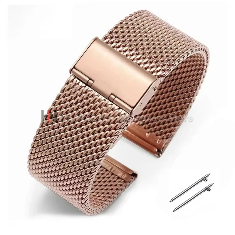 Mesh Milanese Stainless Steel Adjustable Watch Strap - 3mm Thickness Wire, Multiple Width Options