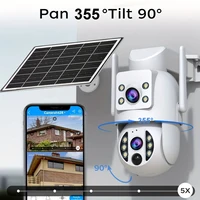Caméra solaire WiFi JOOAN 4K 8MP, caméra de surveillance CCTV extérieure avec panneau solaire, double objectif, PTZ, vision nocturne, protection de sécurité 6