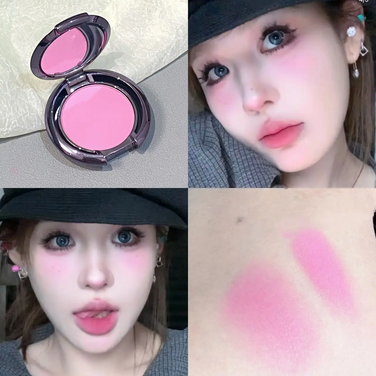 Herorange Velvet Soft Blush Non-Caking Buildable Color for All Skin Tones Beginner Daily Party Cheek Cosmetic
