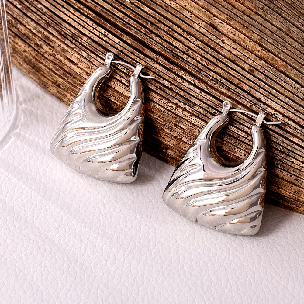 Mode Tasche Designer Edelstahl Ohrringe für Frauen Wasserdicht Vergoldet Charme OL Luxus Ohr Hoop Schmuck Geschenk – Detail 7