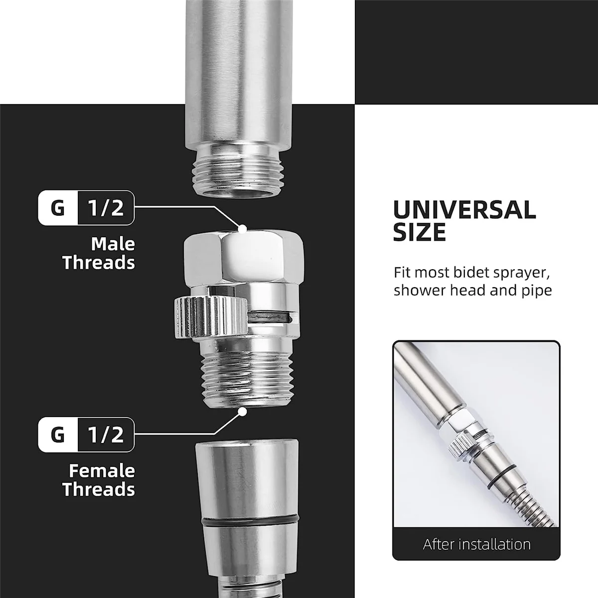 Shower Head Shut Off Valve Shower Flow Control Valve G1/2 Flow Pressure Regulator for Handheld Bidet Sprayer