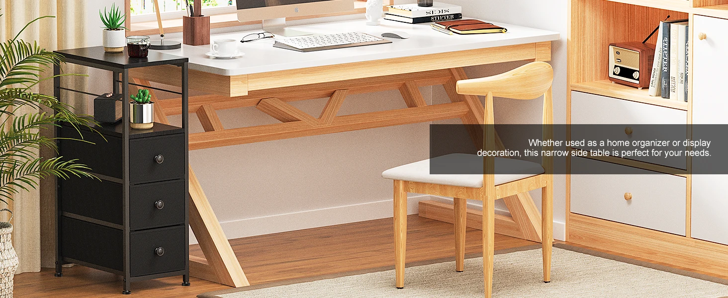 Narrow Small end Table with drawer for Small Space