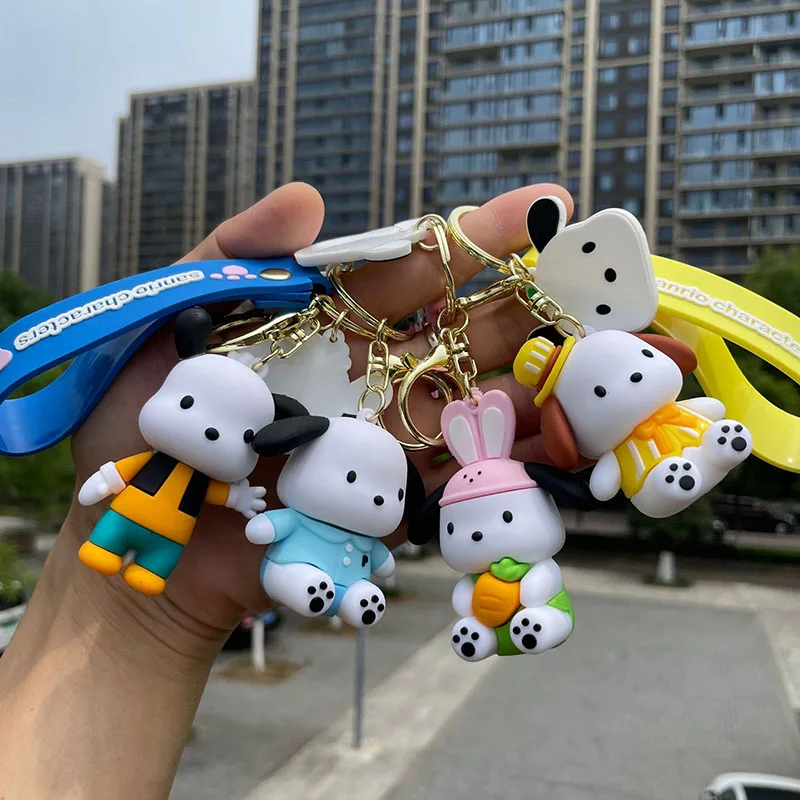 

Kawaii Sanrio Pochacco Keychain Anime Cute Cartoon Character Girly Heart Personality Bag Pendant Toys for Girls Kid Gift