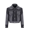 FEWQ Splicing Short Shoulder Padded Denim Men's Jacket Autumn Winter Double Collar Design 2024 Patchwork Male Tops 5