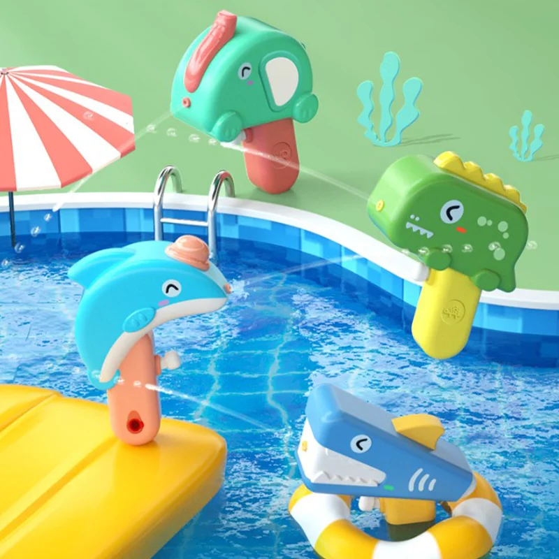 Children Dinosaur Water Gun Cartoon Toy Squeezing Water Gun Baby Shower Bathroom Playing Outdoor Sprinkler Boy Toy Gift