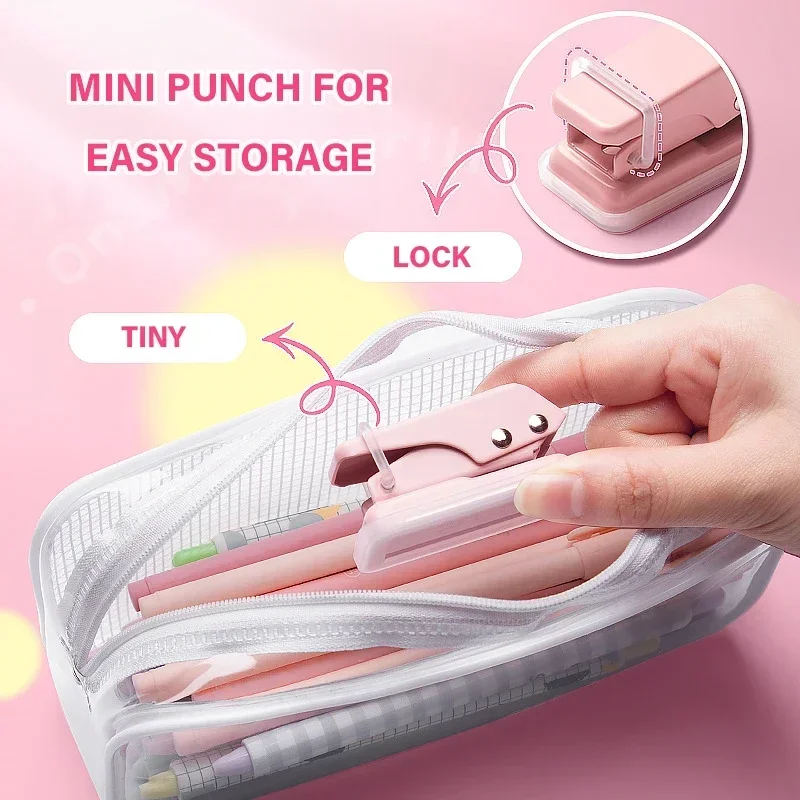 Mini Hole Punch 1 Hole Cute Paper Punch Portable Round Puncher Paper Cutter