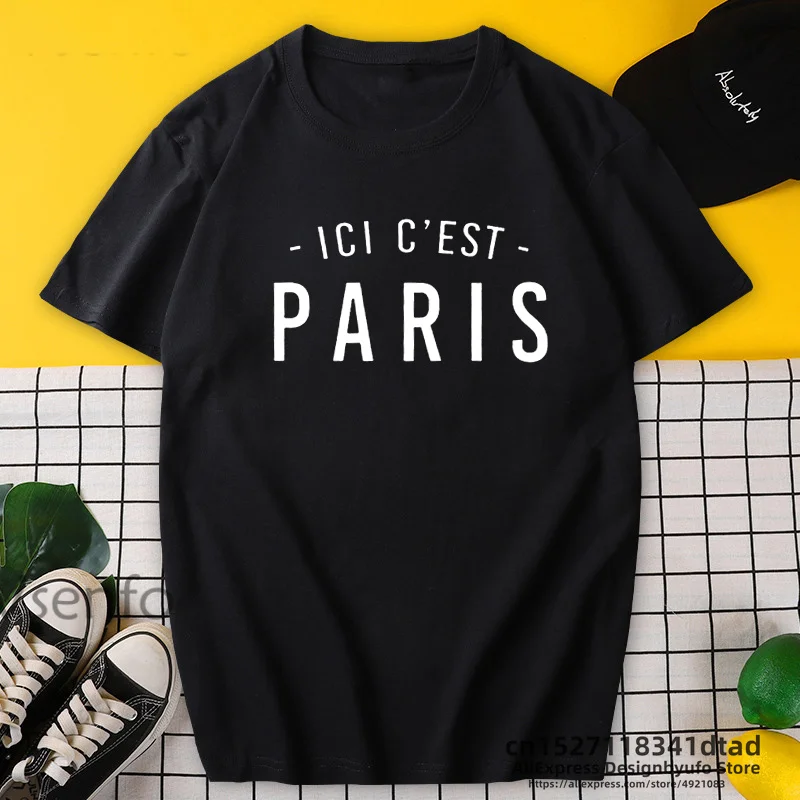 We Are Paris Gost Messis Slimos Magliette Ici Cest Paris Top Tee Wijnaldum Donnarumma Cotton Here Is Paris Fans T-Shirt
