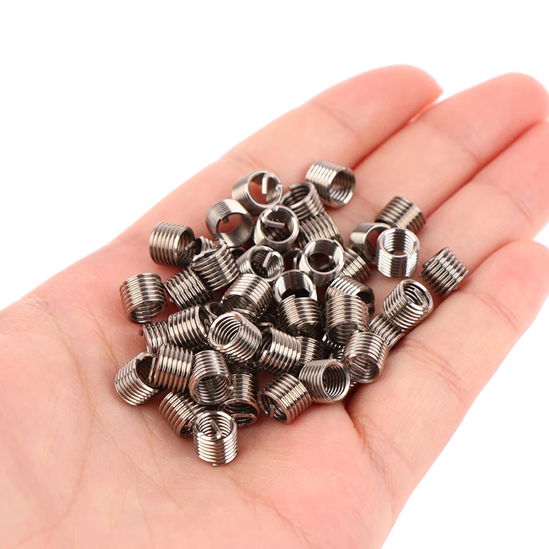 304 Stainless Steel Wire Thread Insert M6 X 1.0 1.5D 50pcs/set Insert Helicoil Wire Thread Repair wire thread insert repair kit thread repair kit thread repair tool