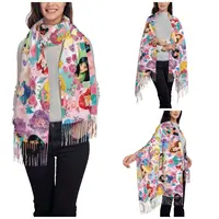 Princess Snow White Ariel Elsa Shawls Wraps for Women Winter Large Soft Scarf Belle Aurora Rapunzel Pashmina Shawl Scarves 2