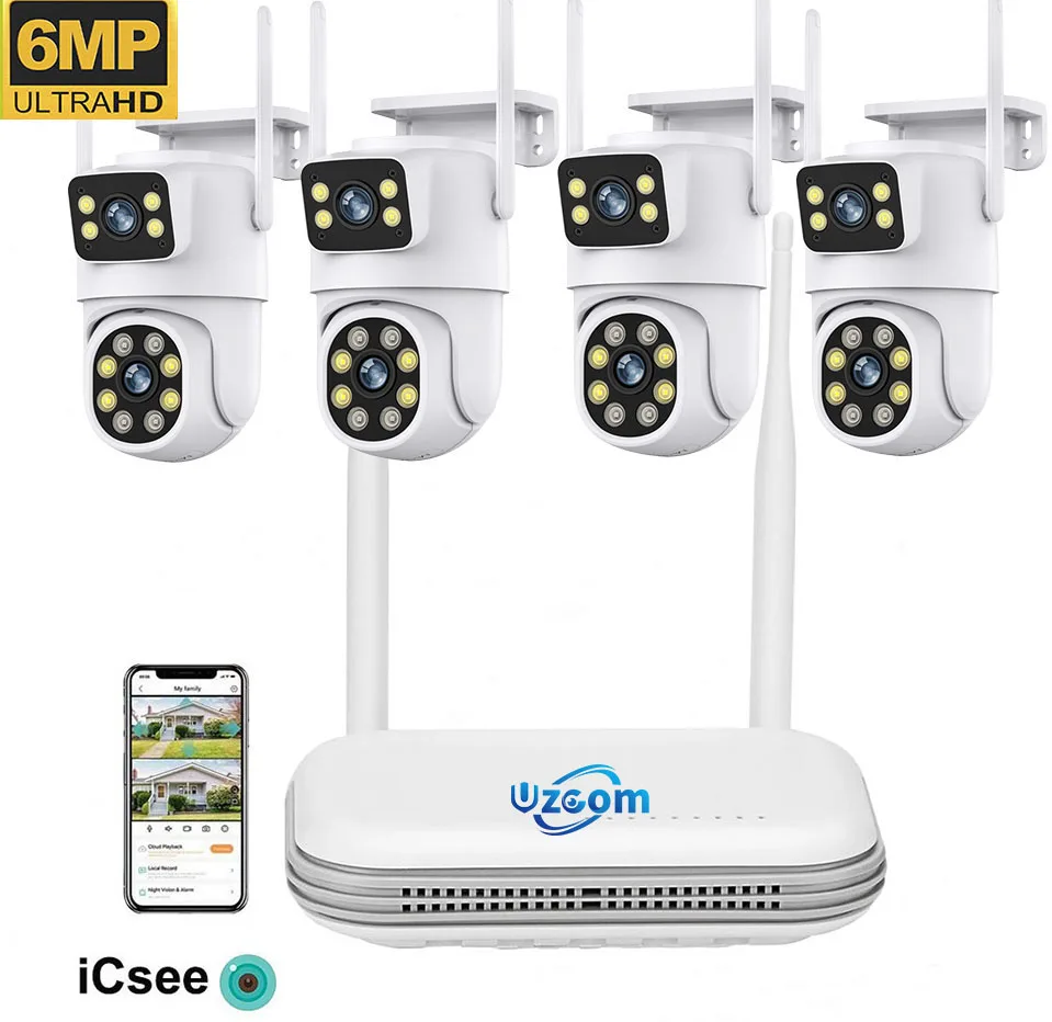 8CH 6MP Outdoor IP Camera Wifi NVR Kit Home Wireless Security Video Surveillance CCTV System H.265 Wireless P2P Mini CCTV Camera
