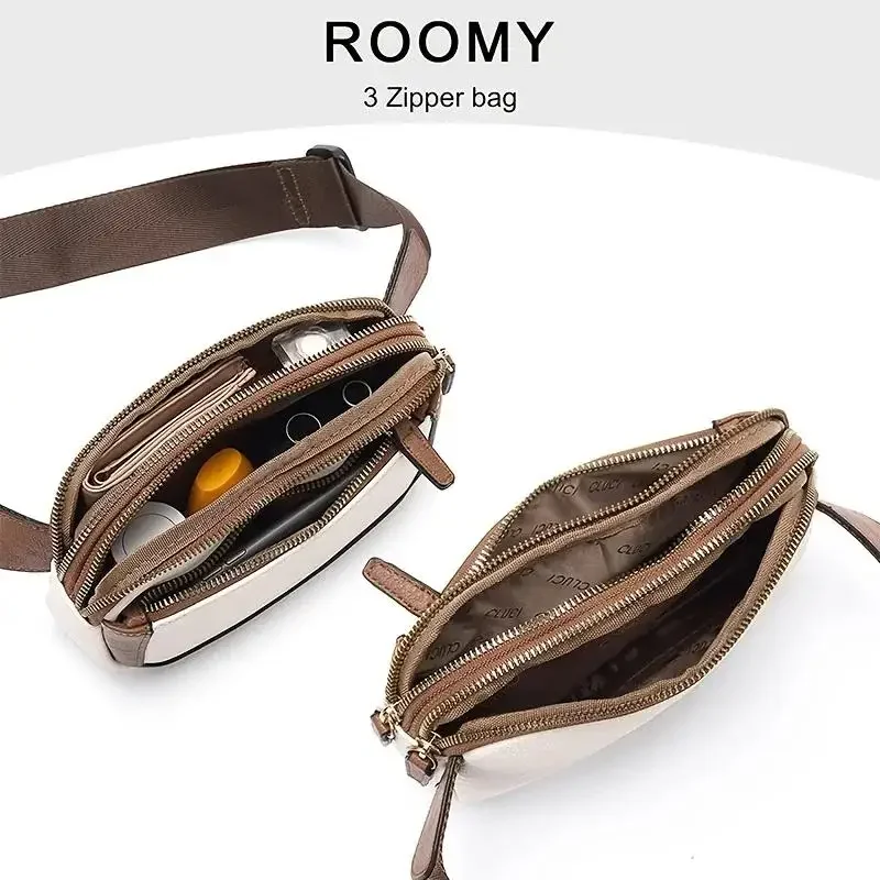 Women's Leather Waist Bag Crossbody Bag Travel Waterproof Waist Bag Sports Wallet Pocket Unisex Bag
