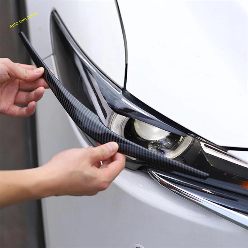 For Mazda Cx-5 Cx5 2017 - 2021 Carbon Fiber Look / Chrome Car Headlight Eyebrow Cover Trim Rear Lamp Eyelid Exterior Accessories 4 For Mazda Cx-5 Cx5 2017 - 2021 Carbon Fiber Look / Chrome Car Headlight Eyebrow Cover Trim Rear Lamp Eyelid Exterior Accessories 4
