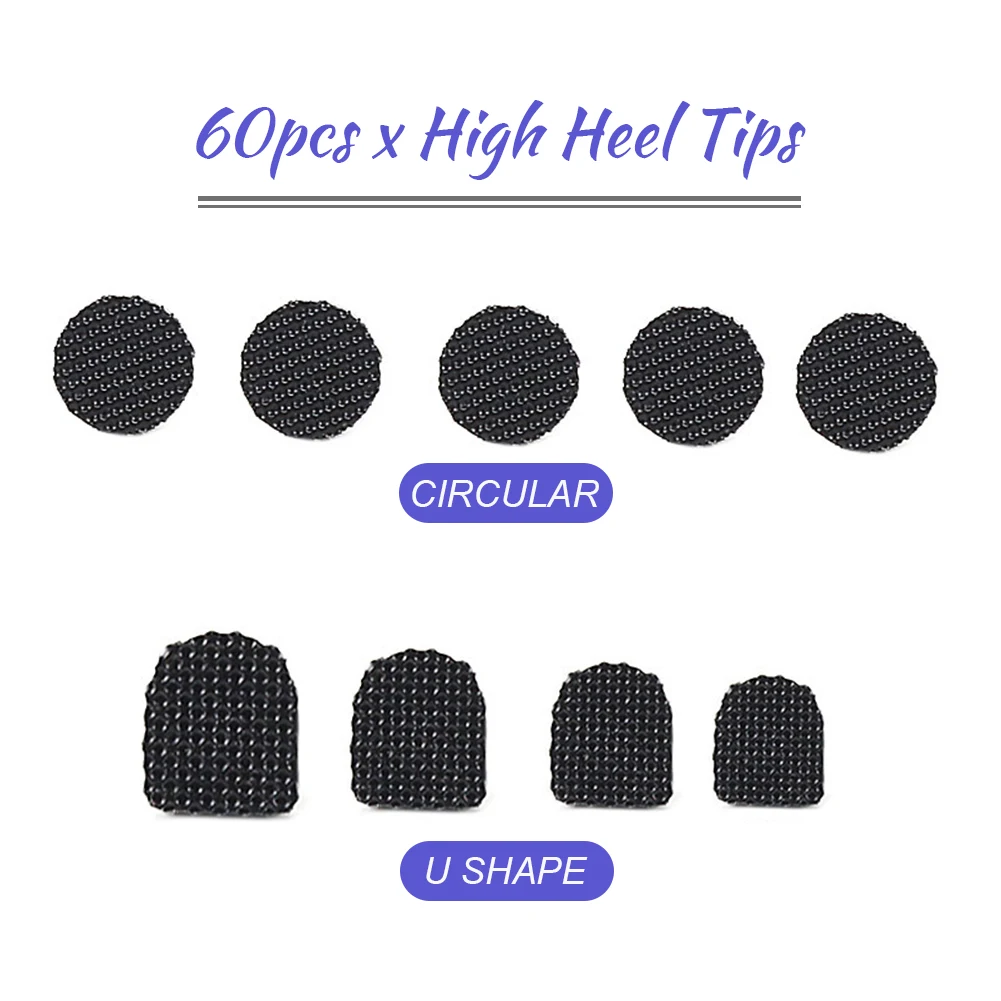 chiwanji High Heel Replacement Tips 6 Pairs High Heel Shoe Repair Taps Kit Stiletto Cover Caps Protectors Black 